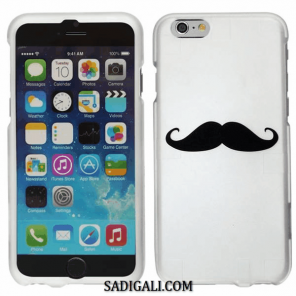 iPhone Soft White Cover Black Mustache