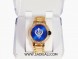 Khanda Blue Back Golden Watch for Ladies